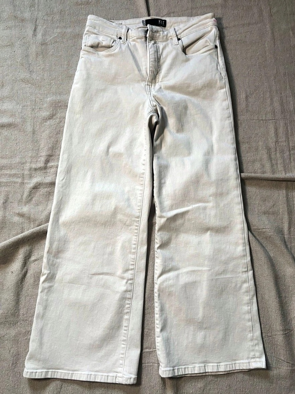 KUT from the Kloth Meg Fab AB Wide Leg Wide Leg Jeans in White Size 4